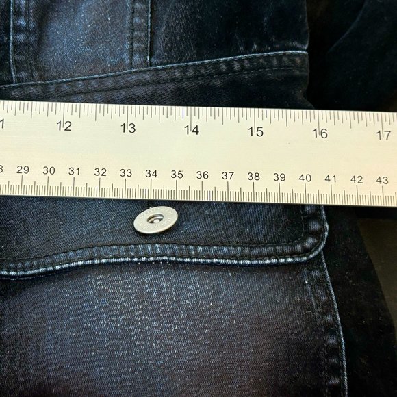 Liz Claiborne French Tailored Black Faux Suede‎ Jean VTG Jacket Womens PS Retro - Picture 16 of 16